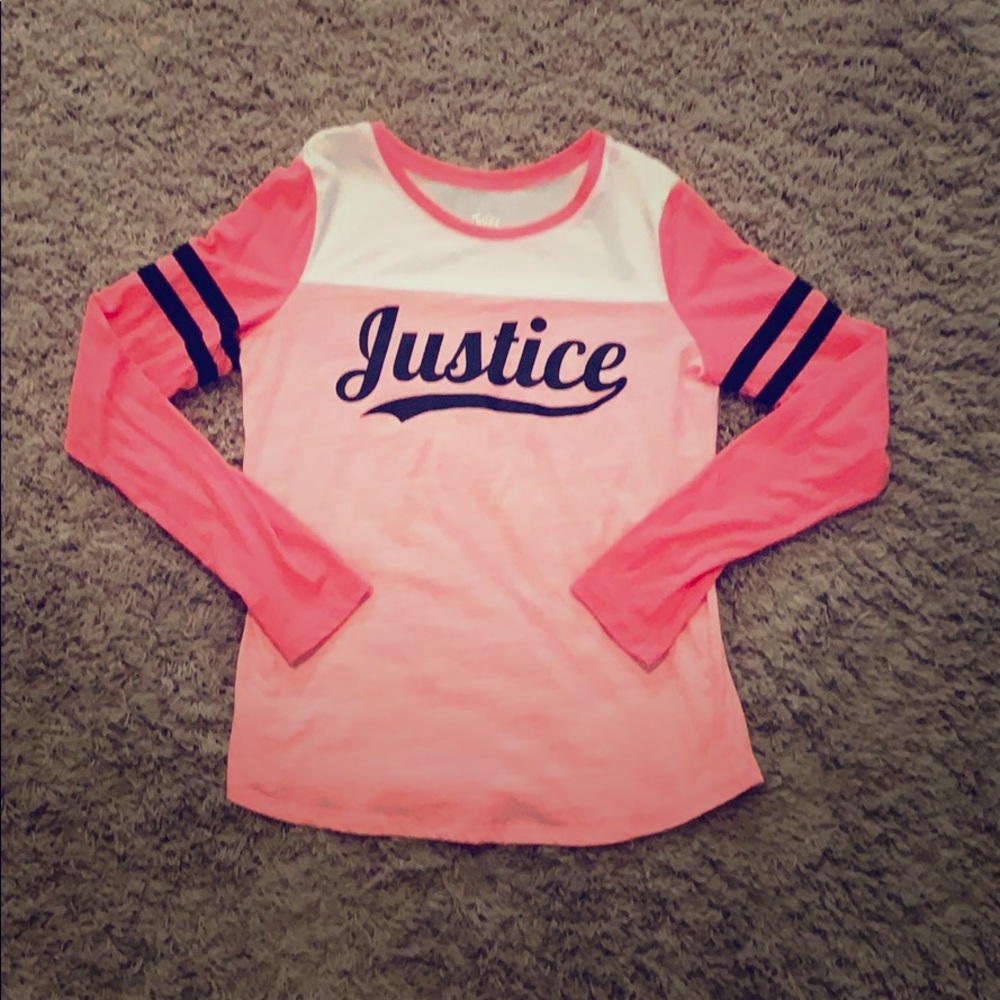 Justice pink long sleeve shirt